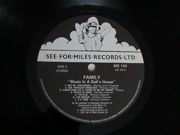 Family"Music In A Doll's House"1968(Re 87) See For Music Records Ltd EX/MINT-