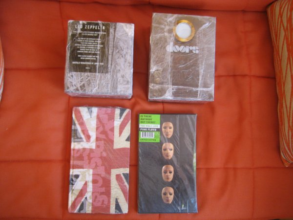 4 BOX ORIG CD: PINK FLOYD, LED ZEPPELIN, SEX PISTOLS,THE DOORS ALL INS, M/M