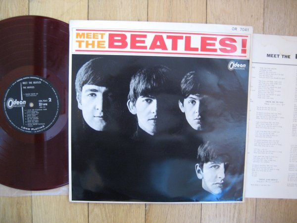 THE BEATLES - MEET THE BEATLES JP ORIG LP RED WAX INS NM/NM