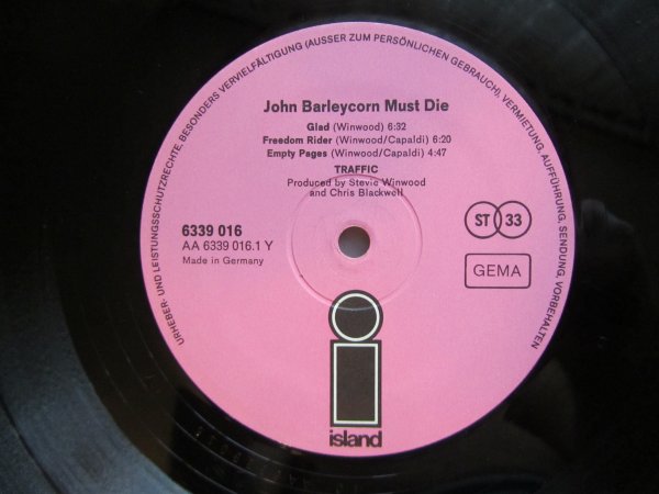 TRAFFIC-JOHN BARLEYCORN MUST DIE-1970(GERMANY ORIGINAL PRESS)