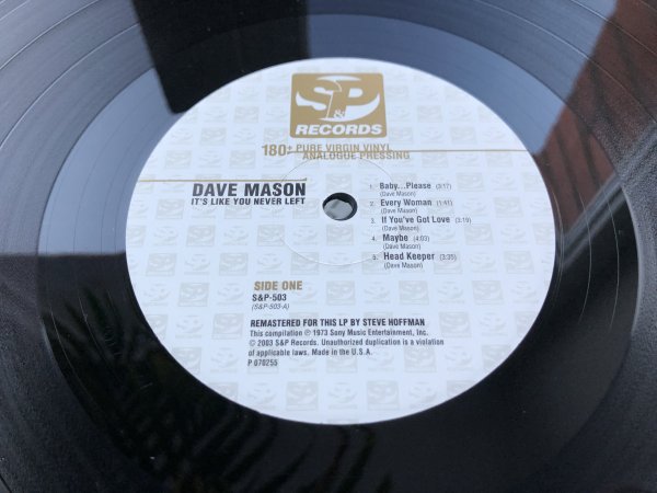 DAVE MASON - IT'S LIKE YOU NEVER LEFT (1973) * S&P RECORDS * STEVE HOFFMAN