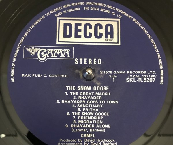CAMEL - THE SNOW GOOSE. UK 1st PRESS NM\ NM CAMEL - THE SNOW GOOSE. UK 1st PRESS NM\ NM