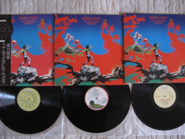 URIAH HEEP - THE MAGICIAN,S BIRTHDAY 3 ORIG LP UK, JP, DAN OBI, ALL INS NM/