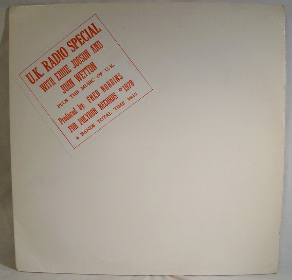 UK  U.K. Radio Special - LP Polydor US PRO 053 AS 1978 US PROMO Wetton!!!!