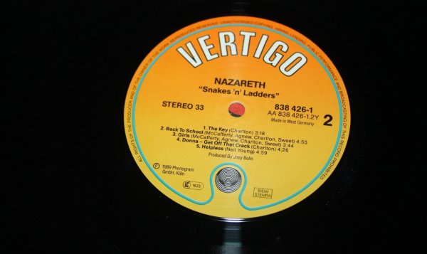 Nazareth - SnakesNladders (lp) 1989  NM+\NM+
