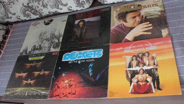 6 LP - Rockets, Chilly, Dschinghis Khan, Ufo, Black Sabbath, M.Teodor...