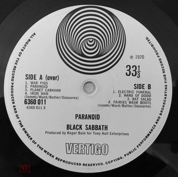 Black Sabbath - Paranoid  UK  RARE !!!  NM\NM