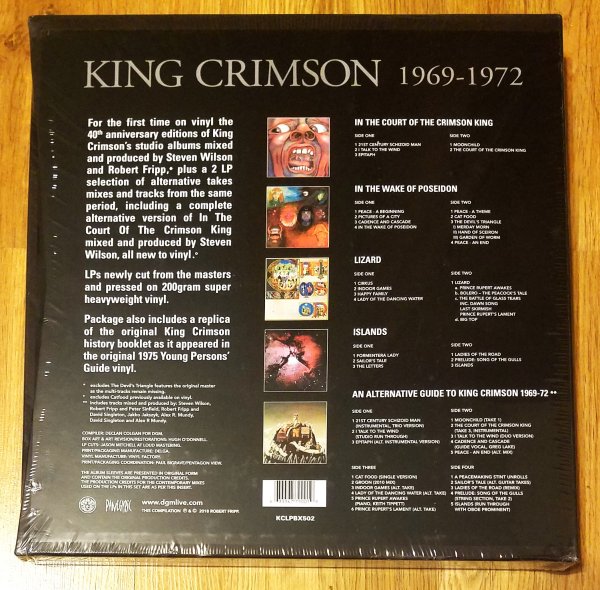 King Crimson 1969-1972. 2018 EU 6  200 gr LPs box set. NEW.