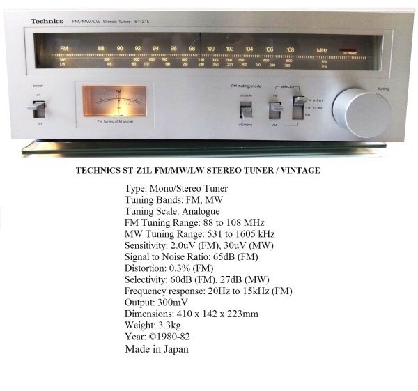 TECHNICS TUNER ST-Z1L ☆FM/ MW/ LW STEREO /VINTAGE / RETRO / ☆◄●NM 😉👉