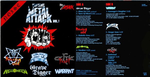 Metal Attack Vol.1 �1985 Germany, Noise � N 0022, Insert / EX 