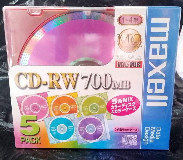 CD-RW MAXELL 5 Color Pack -��� 80 ����� ������ ▽CDRW▽