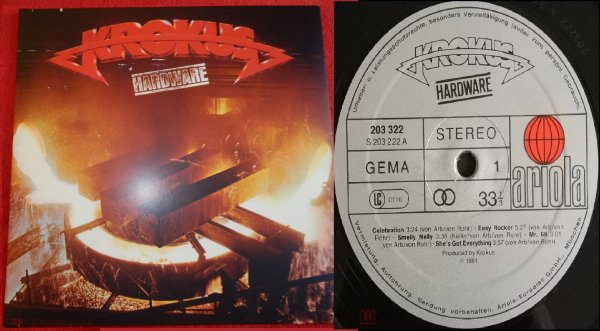 Krokus � Hardware �1981Germany, Ariola Records ‎� 203 322, Inc / EX 